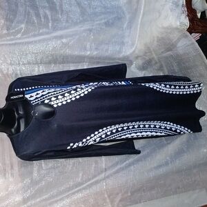 NWT NORACORA Pretty Knee Length Black, white and blue Dress Size L